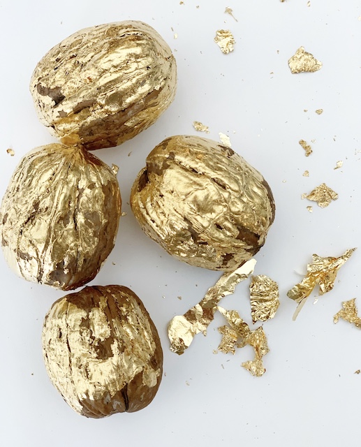 gilded walnuts in gold