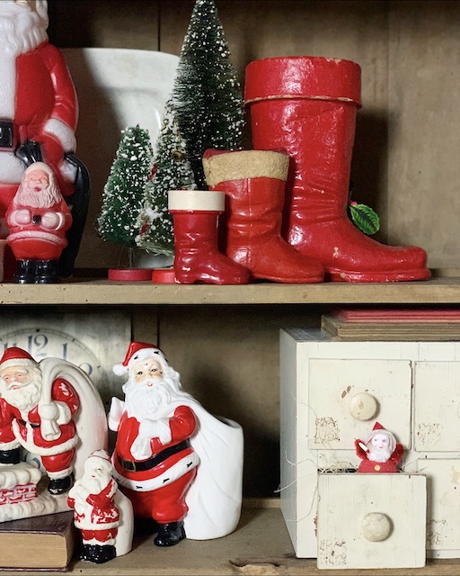 Vintage Santa Boots For Christmas - MY WEATHERED HOME