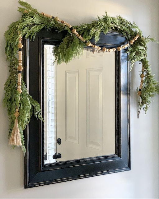 hallway mirror with garland