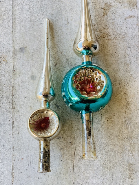 vintage ornaments on a table