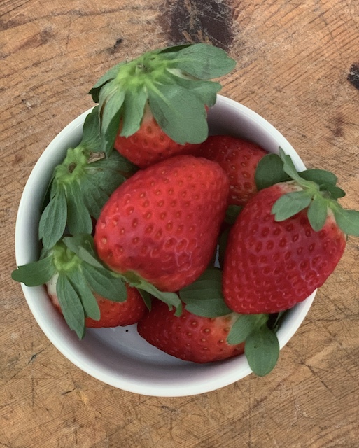 a bowl of strawberries