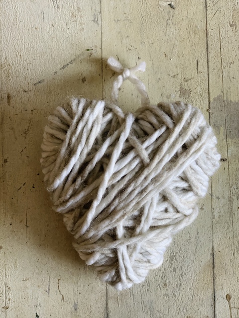 yarn heart on a loop