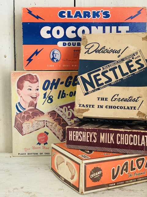 vintage non-valentine candy boxes