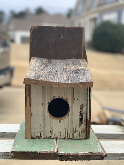 a completed birdhouse