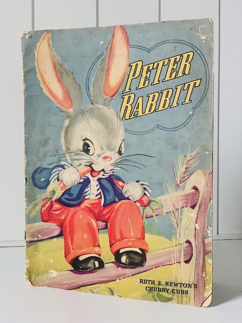 an old easter book used as vintgae home decor