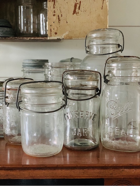 clear mason jars after being cleaned