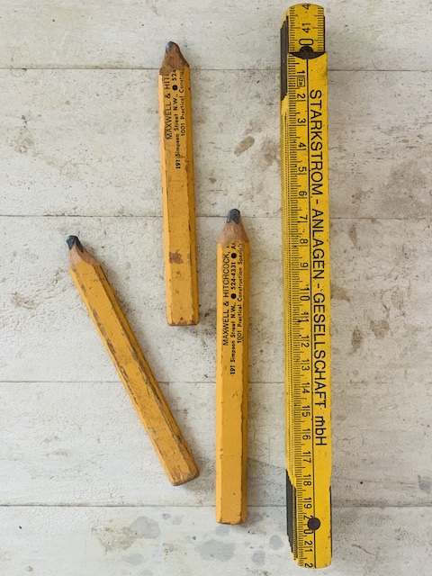 old pencils and ruler 