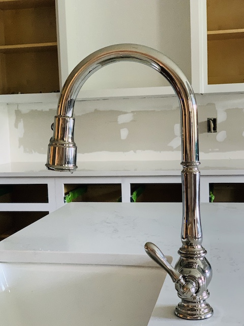 a side view of our new kitchen faucet