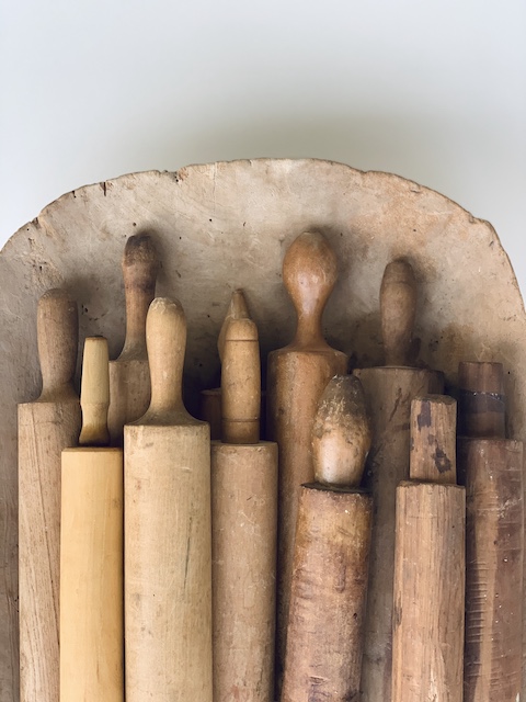 bowl full of old rolling pins