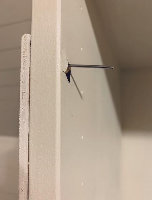 nails too long for the cabinet