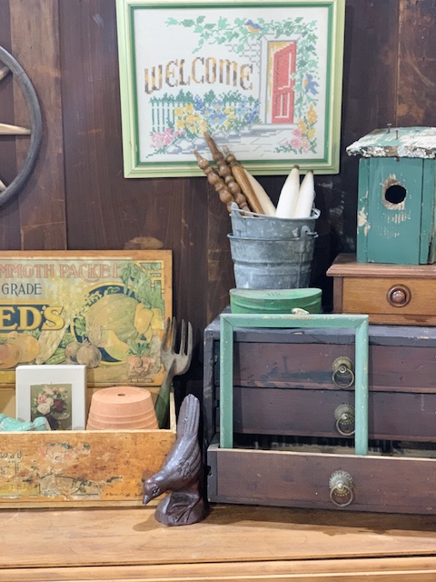 a table display at my antique booth