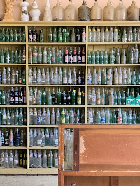 a wall full of bottles