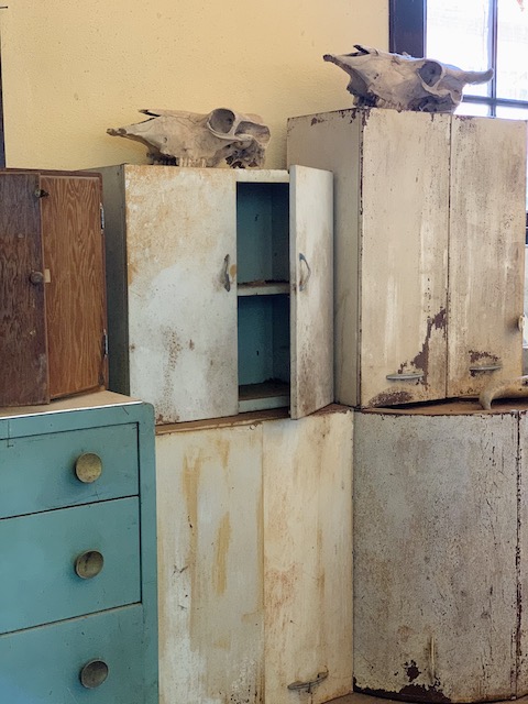 lots of old cabinets from an old factory