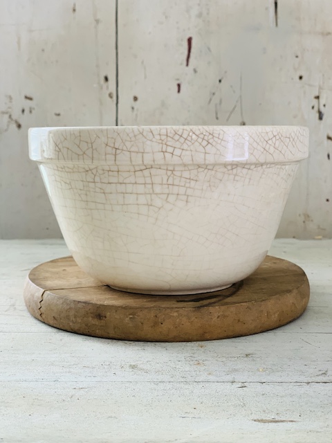 a really weathered and crazed bowl