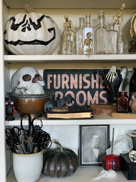 some of the spooky things on my haunted shelves