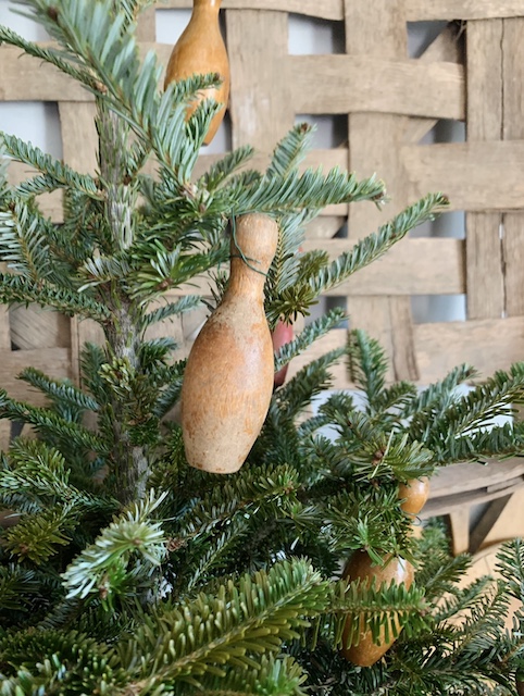 bowling pins on the Christmas tree