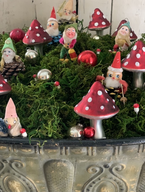 elves in a mushroom forest