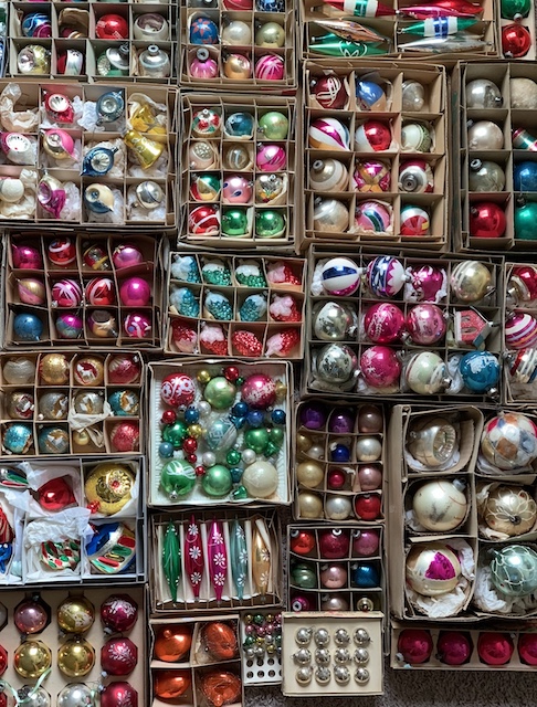 all the ornaments in boxes