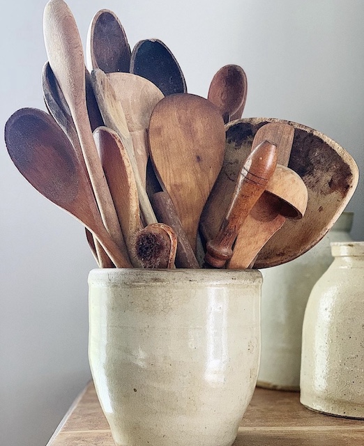 stoneware with lots of spoons