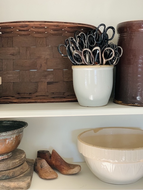 Vintage Shelf Decor In The Living Room - MY WEATHERED HOME