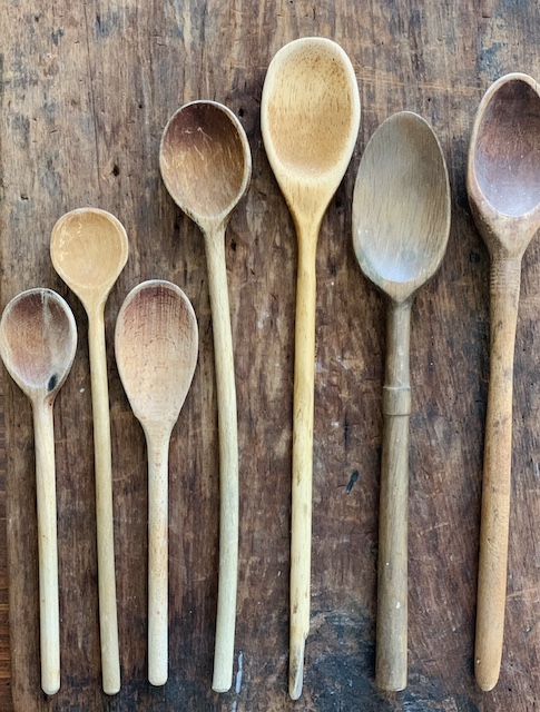 a row of old spoons