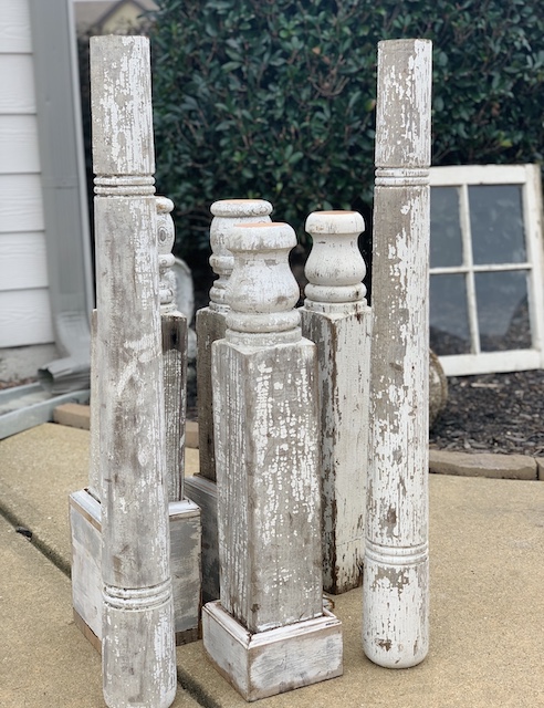 these are salvaged posts that I used to make candle sticks