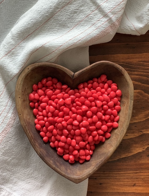 red hots in a bowl for Valentine's Day Decor Ideas For The Kitchen