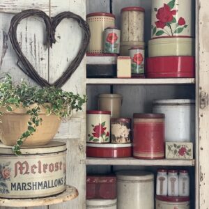 Valentine's Day Decor Ideas For The Kitchen including red tins