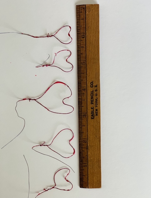 these are wire hearts that were too big to make stick