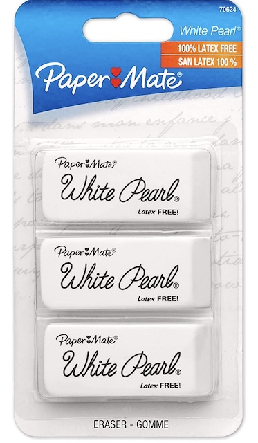 a white pink peal eraser pack