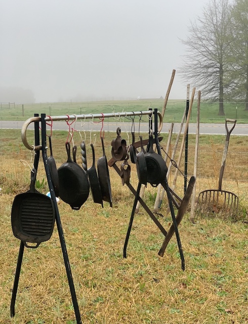 a whole bunch of junk near the road 