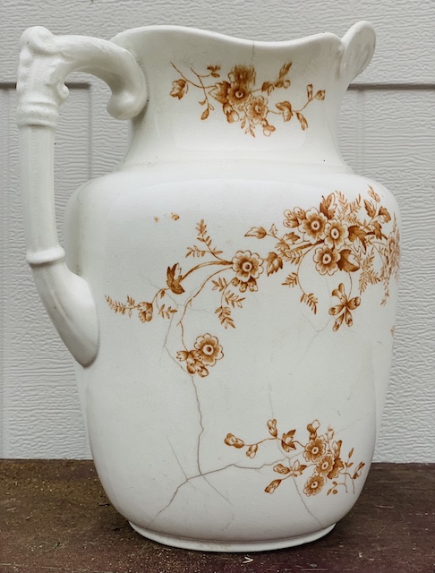 one of my 5 favorite vintage finds - a brown and white pitcher