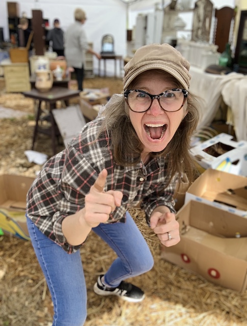 me being silly at the vintage pasture sale