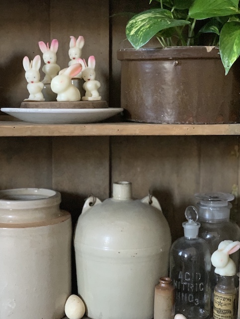 close up of my gurley candles vintage Easter Home Tour -
