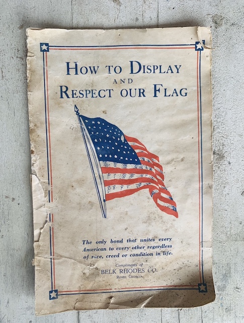 How To Display And Respect Our Flag pamphlet that I found