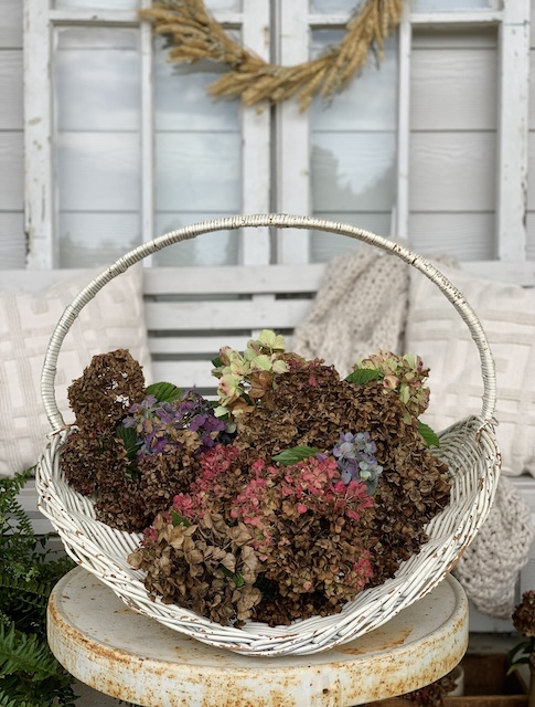 a basket of dried flowers here to show how to decorate with dried flowers 