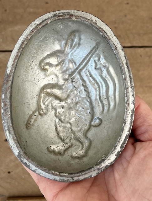close up of bunny egg mold