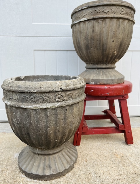 cement planters from my haul