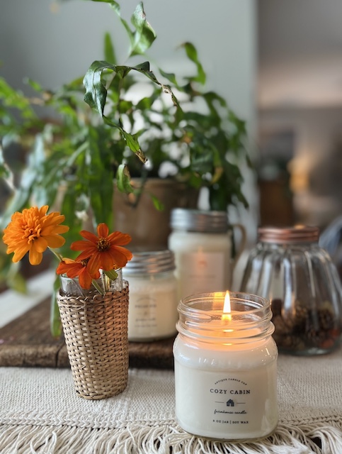 candle to show as one of the 6 fall home decor ideas