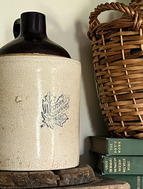 a leaf jug on a shelf