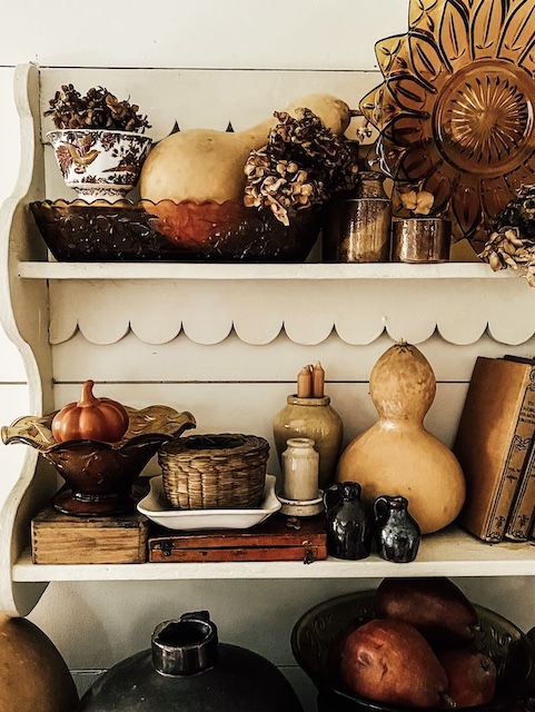 shelves full of fall