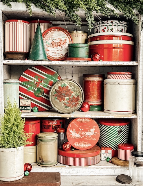 Vintage Christmas Tins: Easy Styling Tips and Tricks - MY WEATHERED HOME